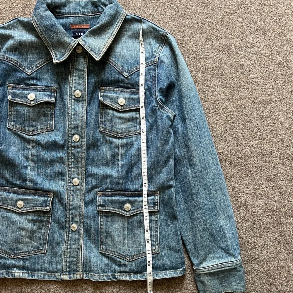 Vintage‎ Gap Blue Denim Jean Jacket Women’s Small Western Rodeo Snap Close Y2K